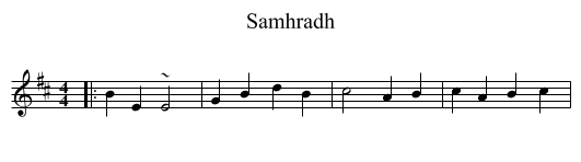 Samhradh - staff notation