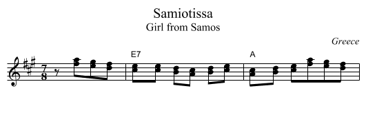 Samiotissa - staff notation