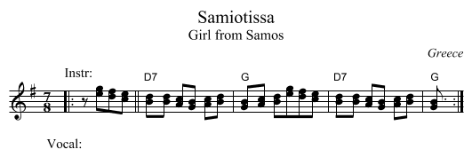 Samiotissa - staff notation