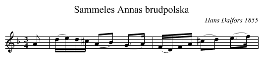 Sammeles Annas brudpolska - staff notation