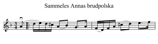 Sammeles Annas brudpolska - staff notation