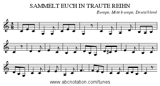 SAMMELT EUCH IN TRAUTE REIHN - staff notation