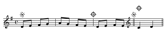 Sample tune - abcm2ps (sample3.abc) - Staff break - staff notation