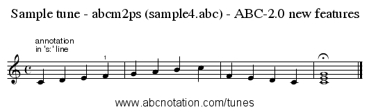 Sample tune - abcm2ps (sample4.abc) - ABC-2.0 new features - staff notation