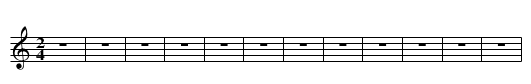 Sample tune - yaps (drums.abc) -  drums - staff notation
