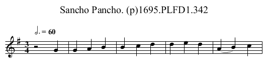 Sancho Pancho. (p)1695.PLFD1.342 - staff notation
