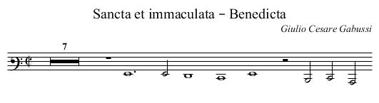 Sancta et immaculata – Benedicta - staff notation