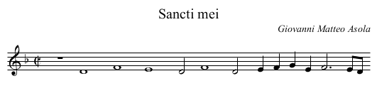 Sancti mei - staff notation