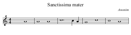 Sanctissima mater - staff notation