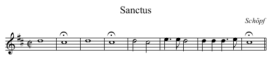 Sanctus - staff notation