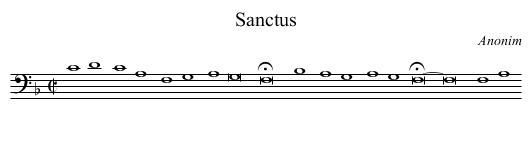 Sanctus - staff notation