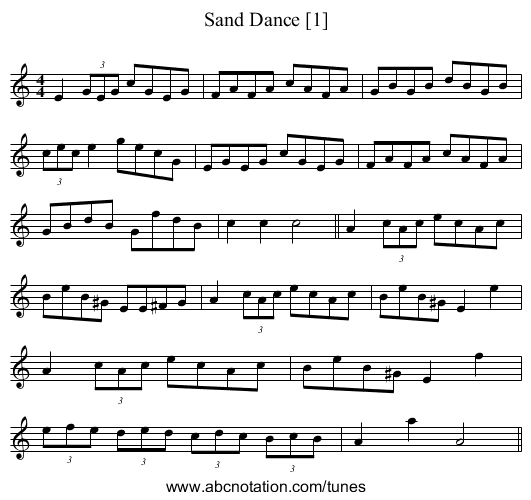 Sand Dance [1] - staff notation