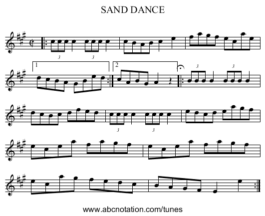 SAND DANCE - staff notation