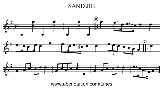 SAND JIG - staff notation