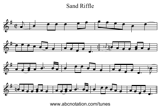 Sand Riffle - staff notation