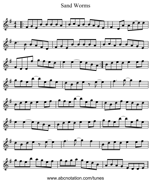 Sand Worms - staff notation