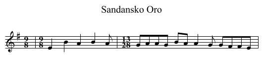 Sandansko Oro - staff notation