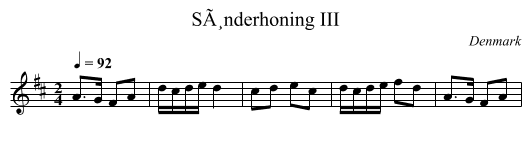 SÃ¸nderhoning III - staff notation