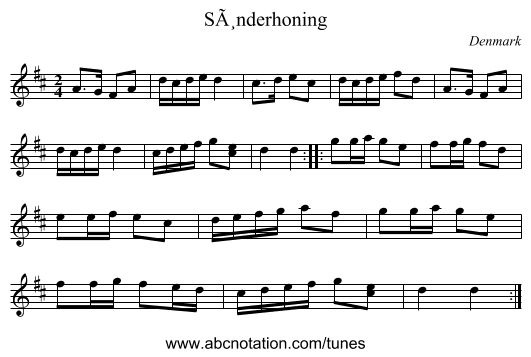 SÃ¸nderhoning - staff notation