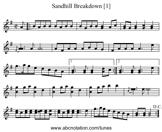 Sandhill Breakdown [1] - staff notation