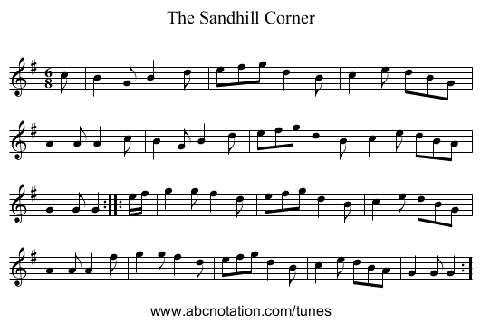 Sandhill Corner, The - staff notation