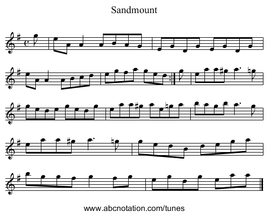 Sandmount - staff notation