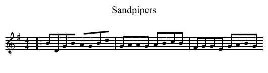 Sandpipers - staff notation