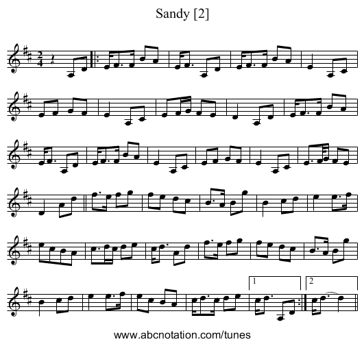 Sandy [2] - staff notation