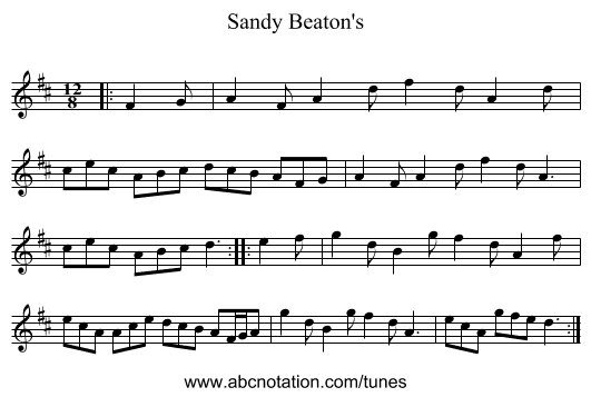 Sandy Beaton's - staff notation