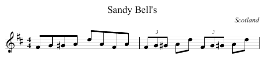 Sandy Bell's - staff notation