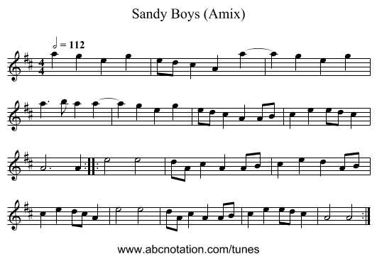 Sandy Boys (Amix) - staff notation