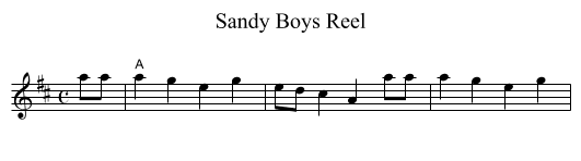 Sandy Boys Reel - staff notation