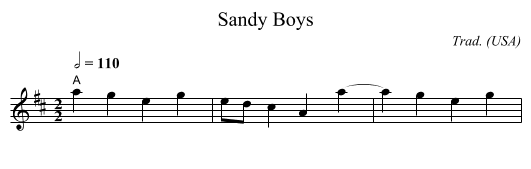 Sandy Boys - staff notation