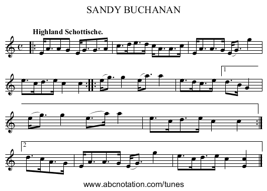 SANDY BUCHANAN - staff notation