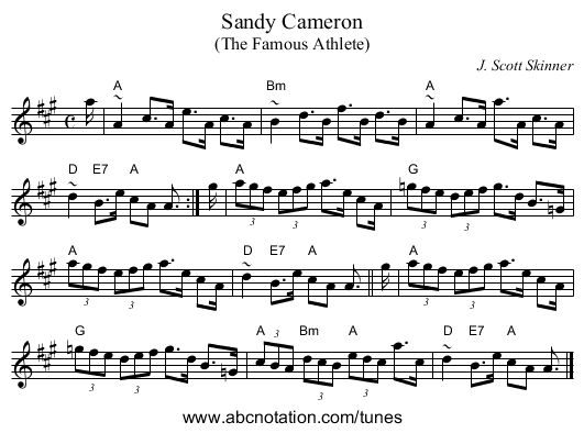 Sandy Cameron - staff notation