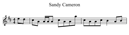 Sandy Cameron - staff notation