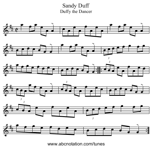 Sandy Duff - staff notation