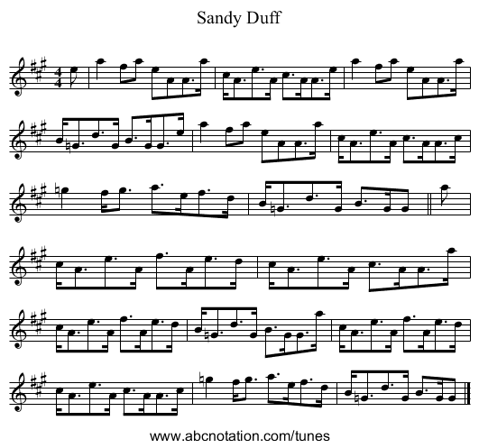 Sandy Duff - staff notation