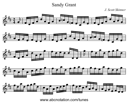 Sandy Grant - staff notation