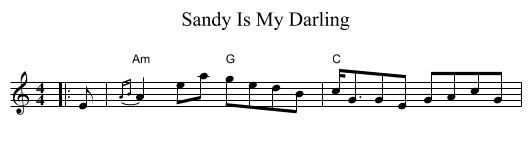 Sandy Is My Darling - staff notation