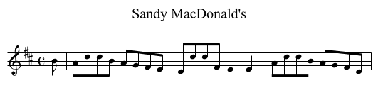 Sandy MacDonald's - staff notation