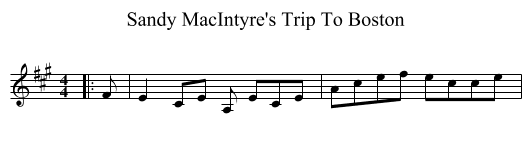 Sandy MacIntyre's Trip To Boston - staff notation