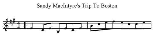 Sandy MacIntyre's Trip To Boston - staff notation
