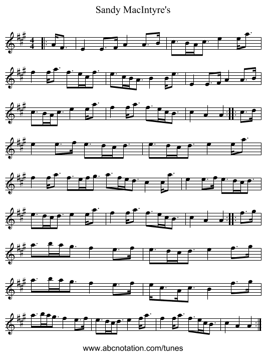 Sandy MacIntyre's - staff notation