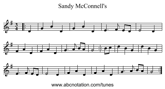 Sandy McConnell's - staff notation