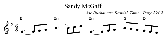 Sandy McGaff - staff notation