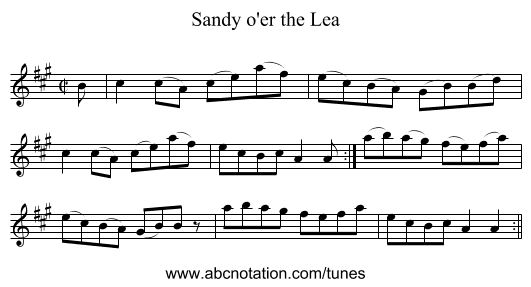 Sandy o'er the Lea - staff notation