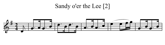 Sandy o'er the Lee [2] - staff notation