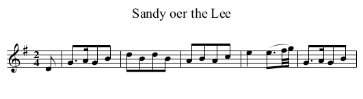 Sandy oer the Lee - staff notation