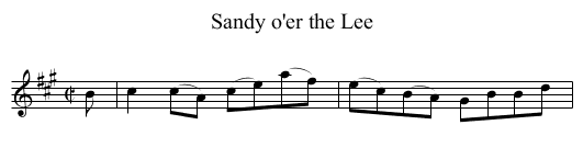 Sandy o'er the Lee - staff notation